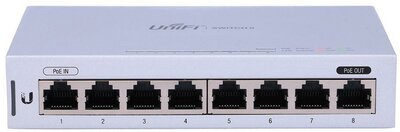 Ubiquiti US-8 - Fully Managed 8-port Gigabit UniFi switch 1 PoE Passthrough Port