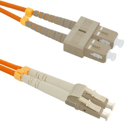 Qoltec - optikai patch kábel SC/UPC-LC/UPC 3m OM2 - 54041