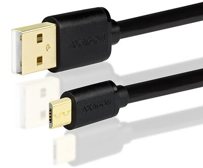 Axagon - USB 2.0 A - micro USB 0,2m fekete kábel