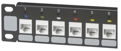 Legrand - patch panel 24 modulhely (modulok nélkül), keystone, 19", 1U, STP, fém kábeltartóval 6 színű jelölővel - 632792