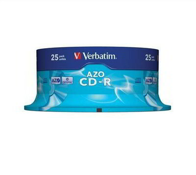 VERBATIM - 25 db CD-R lemez, Crystal bevonat, AZO, 700MB, 52x, hengeren