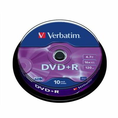 VERBATIM - 10 db DVD+R lemez ID, 4,7GB, 16x, normál tok
