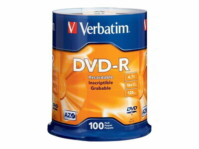 Verbatim - DVD-R 100db/cs [ cake box | 4.7GB | 16x | matt ezüst ] - 43549