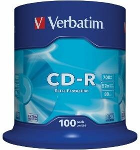Verbatim - CD-R 100db/cs [ cake box | 700MB | 52x | DataLife ] - 43411