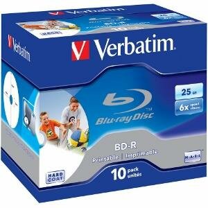 Verbatim - BluRay BD-R 10db/cs [ jewel case | 25GB | 6x | PRINTABLE SURFACE HARD COAT ] - 43713