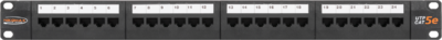 NIKOMAX - UTP Patch panel, Cat.5e, szerszámmal szerelhető, 1U - NMC-RP24UD2-1U-BK