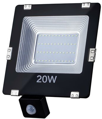ART - Kültéri LED lámpa 20W,SMD,IP65, AC80-265V,black, 4000K-W, sensor - L4101555