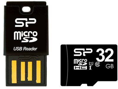 Silicon Power - Key USB Kártyaolvasó + 32GB microSD kártya - SPU2ATMREDEL105K