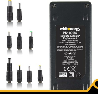 Whitenergy 15-24V, 70W univerzális hálózati tápegység, USB