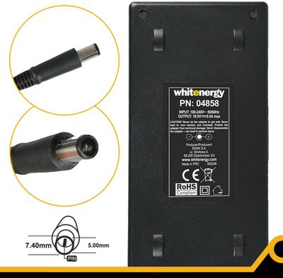 Whitenergy 18.5V/6.5A 120W hálózati tápegység 7.4x5.0mm +tűs HP csatlakozóval