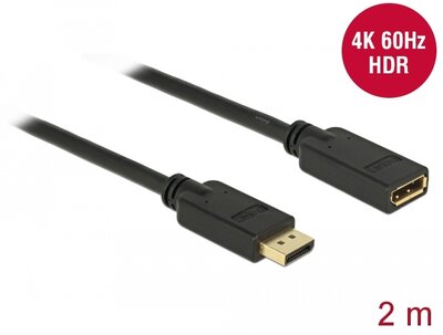 Delock - 83810 - DisplayPort 1.2 bovítokábel 4K 60 Hz 2 m