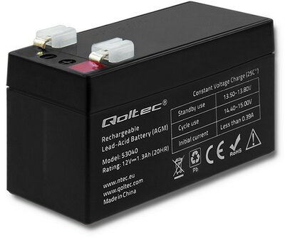 Qoltec Battery AGM | 12V | 1.3Ah | max.0.39A