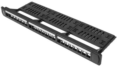 Lanberg - Patch Panel 19" with organizer, 24 port 1U - PPKS-1124-B