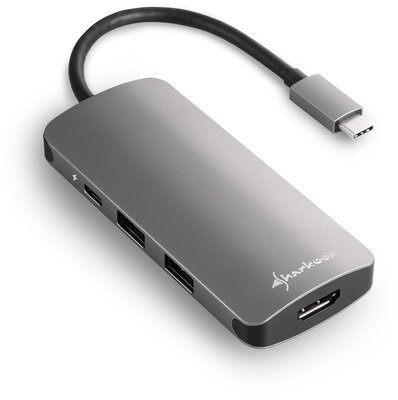 Sharkoon - USB 3.0 Type C Multiport Adapter - Fekete
