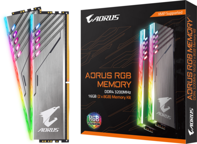 DDR4 Gigabyte AORUS RGB 3200MHz 16GB - GP-AR32C16S8K2HU416R