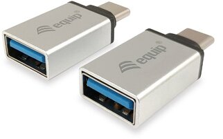 Equip - (USB-C -> USB-A átalakító, apa/anya, ezüst, 2DB/CS) - 133473