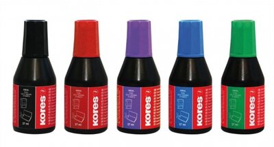 Bélyegzőfesték, 27 ml, KORES, kék