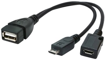 Gembird USB A -> USB micro B F/M adatkábel 0.15m OTG fekete