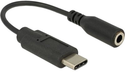 Gembird USB-C -> Jack stereo 3,5mm M/F adapter 0.15m fekete