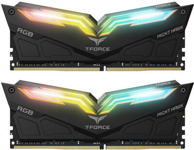 DDR4 Teamgroup T-FORCE Night Hawk RGB 3600MHz 16GB - TF1D416G3600HC18JDC01 (KIT 2DB)
