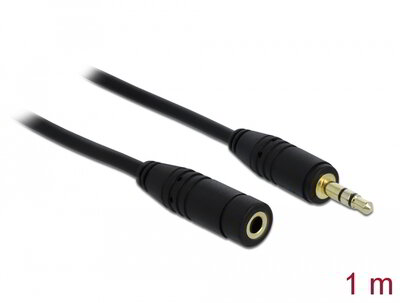 DELOCK - Stereo Jack hosszabbító kábel 3.5 mm 3 pin apa > anya 1m - 83764