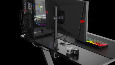 SPC Gear - Atlas 100 fekete asztali monitor tartó konzol - SPG093