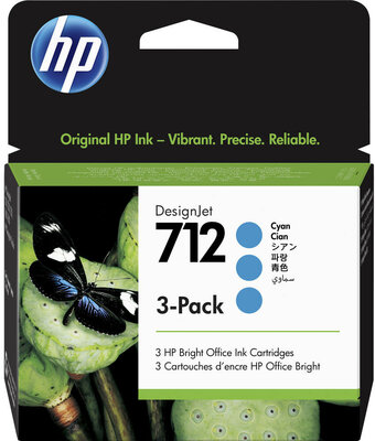 HP 3ED77A Patron 3Pack Cyan 29ml No.712 (Eredeti)