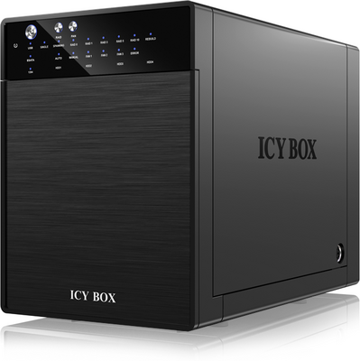 ICYBOX IB-RD3640SU3 External IcyBox 4x 3,5 USB 3.0, eSATA Host, RAID 0, 1, 3, 5, 10, Black
