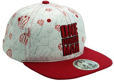 One Punch Man "Punches" bézs/piros snapback sapka