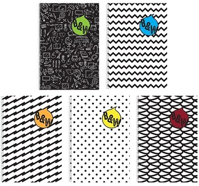 Pátria Design B&W A4 80lapos kockás spirálfüzet