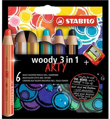Stabilo ARTY Woody 3in1 6db-os vegyes színű krétaceruza