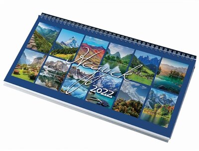 Realsystem 2022-es Hegyek 7951-09 képes bordó asztali naptár