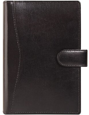 Kalendart Saturnus L418 újrahasznosított bőr fekete gyűrűs kalendárium