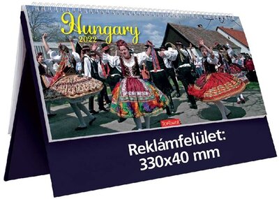 Kalendart 2022-es T054 Hungary álló kék asztali naptár