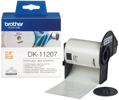 Brother - DK-11207 elővágott öntapadós címke 100db/tekercs 58mm x 58mm White - DK-11207