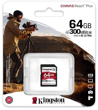 KINGSTON - SDXC CANVAS REACT PLUS 64GB - SDR2/64GB