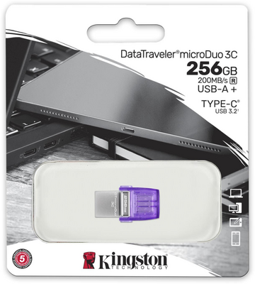 Kingston - DataTraveler microDuo 3C 256GB - DTDUO3CG3/256GB