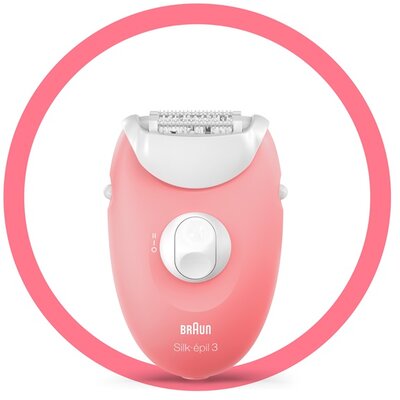 BRAUN SE3-176 epilátor, 20 csipeszes rendszer, masszázsgörgők, rózsaszín