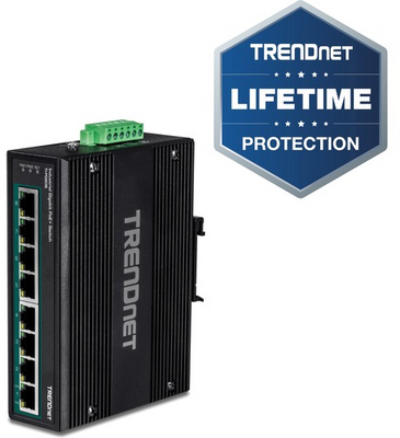 TRENDnet - 8-PORT INDUSTRIAL GIGABIT POE+ DIN-RAIL SWITCH (24 - 56V - TI-PG80B