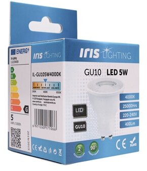 Iris Lighting GU105W4000K 5W 400lm 4000K GU10 LED fényforrás
