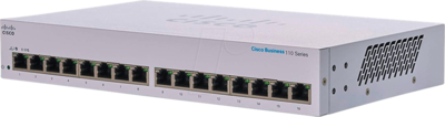 CISCO Switch 16x1000Mbps, Fémházas Rackes - CBS110-16T-EU