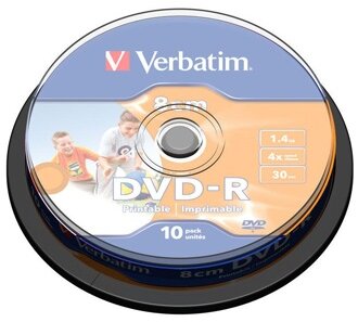 VERBATIM DVD-R 1,4GB Nyomtatható - Hengeres (10 db)