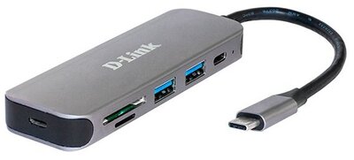 D-LINK USB-C HUB 2xUSB + 2xUSB-C + 1xSD + 1xMicroSD, - DUB-2325/E