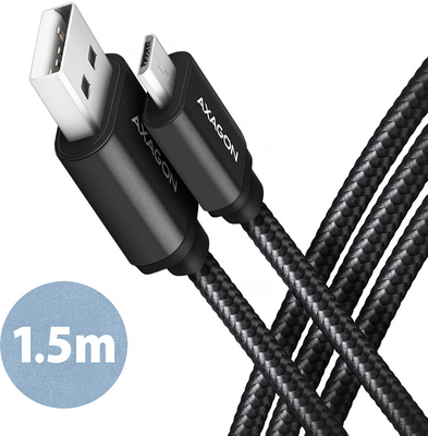 AXAGON BUMM-AM15AB HQ Micro USB > USB-A Cable 1,5m Black
