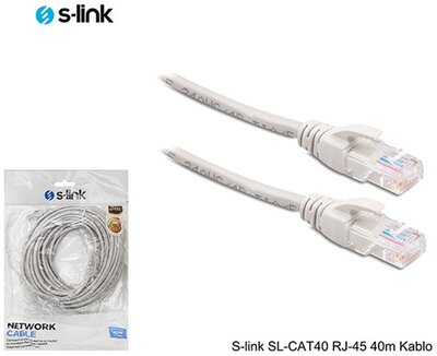 S-link Kábel - SL-CAT40 (UTP patch kábel, CAT5e, szürke, 40m) - 2666