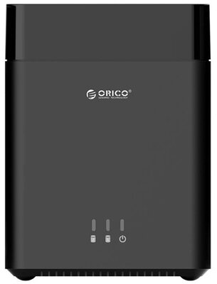 Orico Külső HDD tároló 3.5" - DS200C3-EU-BK (2 fiók, USB-C 3.1 Gen1, Max.: 2x16TB, fekete) - ORICO-DS200C3-EU-BK-BP