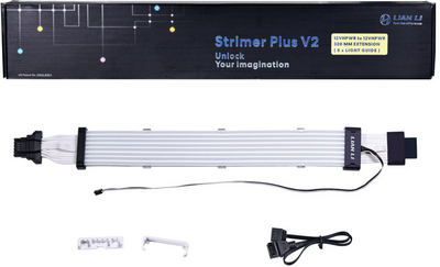 Kábel Lian Li Strimer Plus V2 12VHPWR 16pin VGA Tápkábel 32cm 8LED aRGB - STRIMER PLUS V2 16-8 PINS