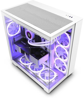 NZXT H9 Flow Fehér (Táp nélküli) ablakos ATX ház - CM-H91FW-01