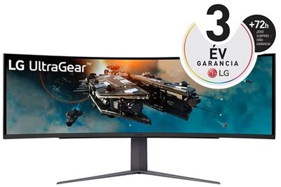 LG 49" 49GR85DC-B 32:9 UltraGear™ 32:9 dupla QHD, ívelt gamer monitor 240 Hz
