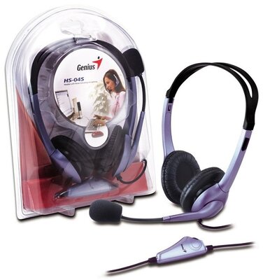 Genius HS-04S dual-jack mikrofonos PC fekete headset